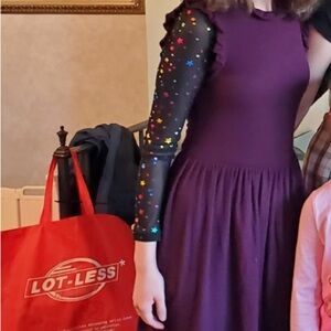 Knit purple mini dress